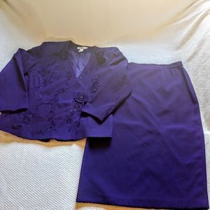 Justin Taylor Violet Embellished Skirt Set Sz 18